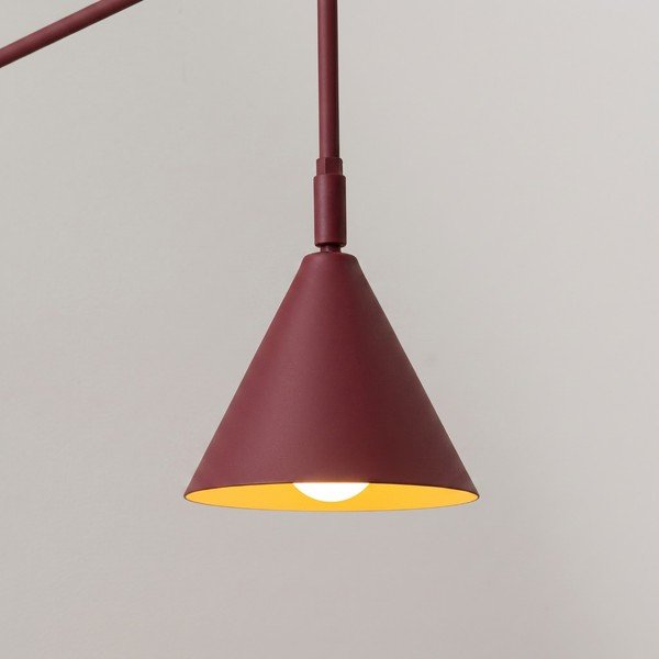 Aplică de perete burgundy cu structură flexibilă din oțel cu alimentare la priză Zylo – Sollux-image-3