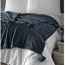 Cuvertură gri antracit din micropluș pentru pat dublu 200x220 cm Puffy – Mijolnir