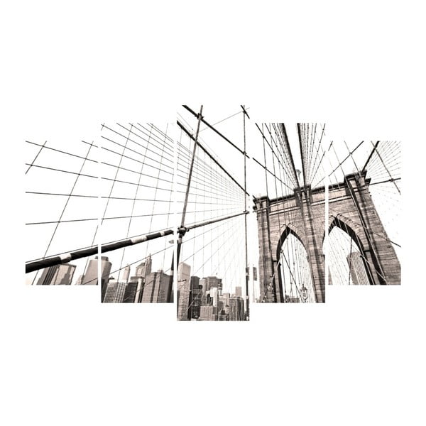 Tablou din mai multe piese 3D Art Gris Bridge, 102 x 60 cm