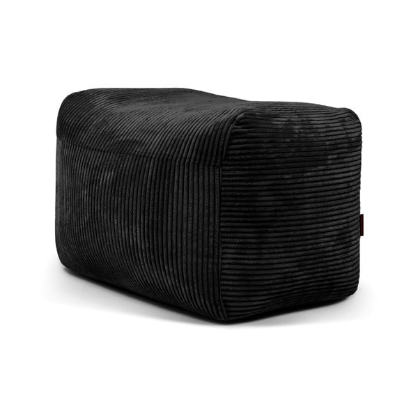 Fotoliu bean bag negru cu tapițerie din catifea reiată Plus 70 Lounge – SLOWDOWN