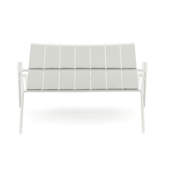 Bancă de grădină gri deschis din metal Fleole – Ezeis-image-3