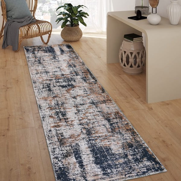 Covor tip traversă albastru lavabil 60x150 cm Abstract Colors – Vitaus-image-1