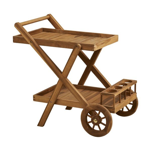 Măsuță de servire cu roți din lemn masiv 50x86 cm Pasaku – House Nordic-image-2