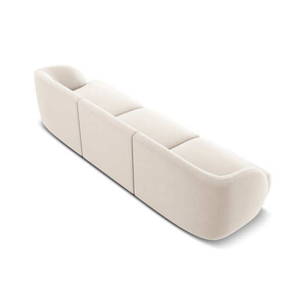 Canapea bej cu tapițerie din catifea 259 cm Miley - Micadoni Home-image-3