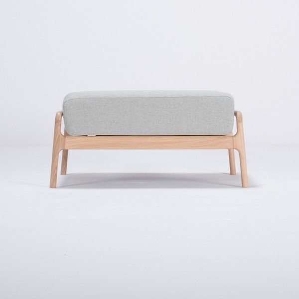 Taburet cu construcție din lemn de stejar Gazzda Fawn, albastru - gri-image-1