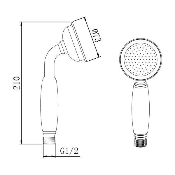 Cap de duș argintiu lucios din alamă ø 7 cm Epoca – Sapho-image-2