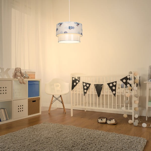 Lustră pentru copii albă/albastră ø 30 cm – Squid Lighting-image-1