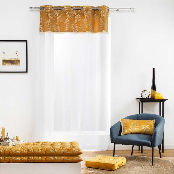 Perdea galbenă/albă 140x280 cm Adelor – douceur d'intérieur-image-1