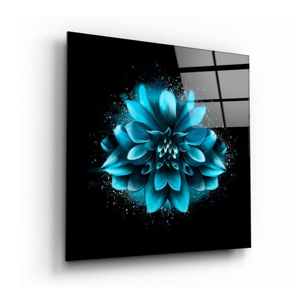 Tablou din sticlă Insigne Blue Flower, 40 x 40 cm