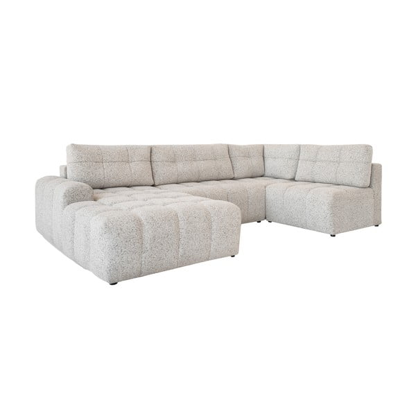 Colțar modular bej extensibil/cu spațiu de depozitare (cu colț pe partea dreaptă) Lulu – Miuform