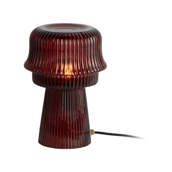 Veioză burgundy din sticlă (înălțime 26 cm) Cadiz – Leitmotiv-image-2