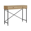 Masă consolă în culoare naturală cu blat cu aspect de lemn de stejar 35x110 cm Titan – Marckeric