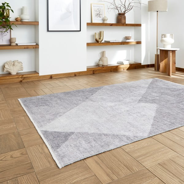 Covor gri deschis lavabil din amestec de bumbac 122x170 cm Whisper – Think Rugs-image-2