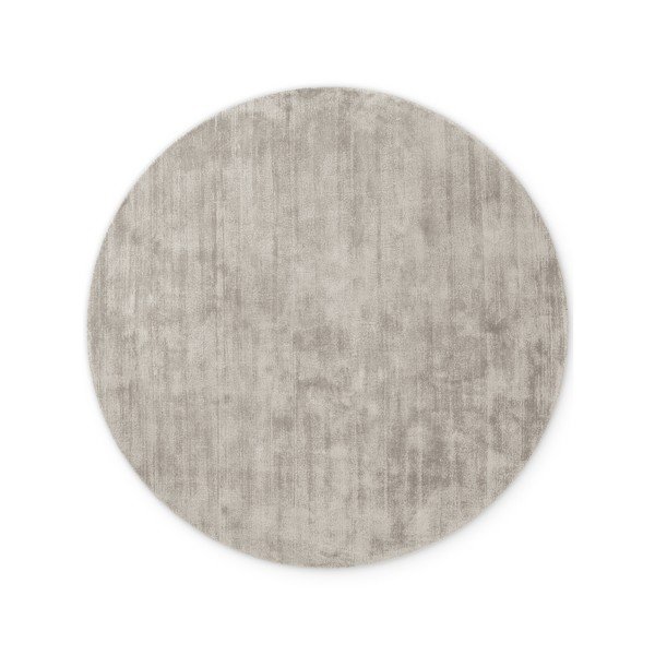 Covor gri țesut manual rotund din viscoză ø 120 cm Noemi – Vikosa
