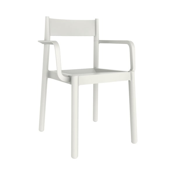 Set 4 scaune de grădină cu cotierei Resol Danna, alb