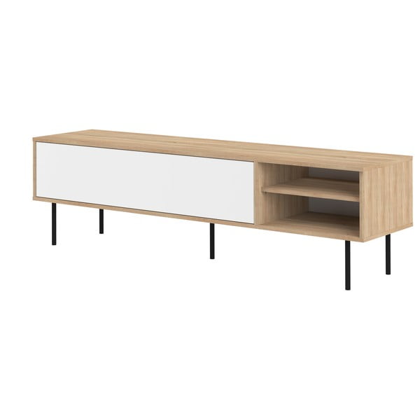 Comodă TV alb-natural  cu aspect de lemn de stejar 165x40 cm Ampère – TemaHome-image-2