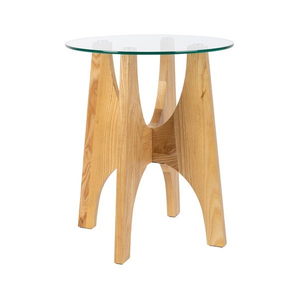 Măsuță auxiliară rotundă cu blat din sticlă ø 45 cm Kobe – Zuiver