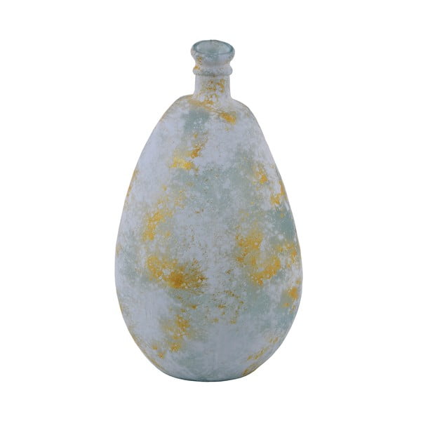 Vază din sticlă reciclată cu patină Ego Dekor Simplicity, înălțime 47 cm, albastru pal