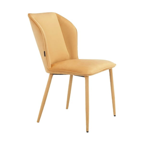 Scaune de dining galbene 2 buc. din catifea Wilma – Støraa