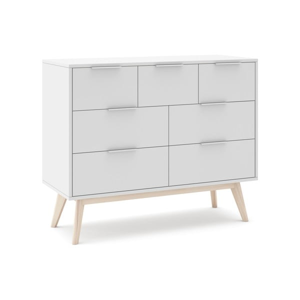 Comodă albă joasă 120x83 cm Campus – Marckeric-image-3