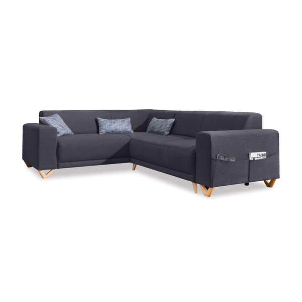 Colțar gri antracit extensibil/cu spațiu de depozitare (cu colț pe partea stângă/în formă de ”L”) Classy Sophie – Miuform