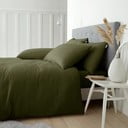 Lenjerie de pat kaki din flanelă pentru pat dublu 200x200 cm Brushed – Catherine Lansfield