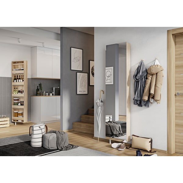 Dulap pentru hol în culoare naturală cu aspect de lemn de stejar 50x195x18 cm Rotary – Germania-image-3
