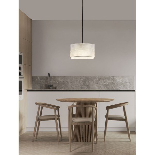 Lustră albă din in ø 38 cm Linnet – Nova Luce-image-1