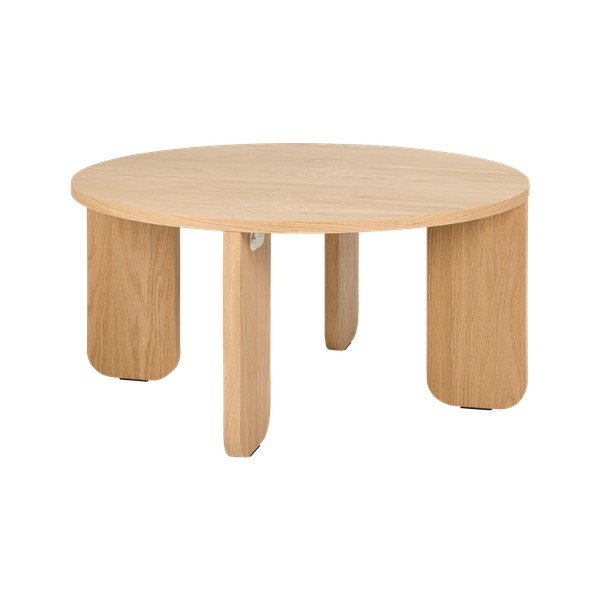 Măsuță de cafea în culoare naturală rotundă cu blat cu aspect de lemn de stejar ø 75 cm Kuvu – noo.ma