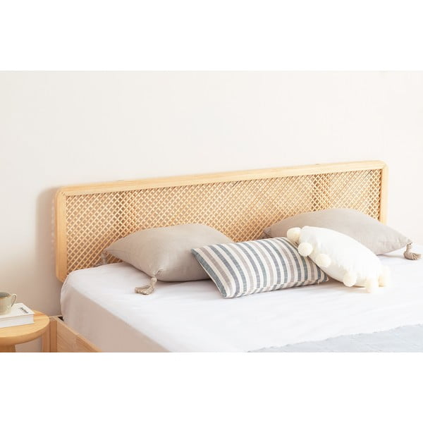 Pat matrimonial în culoare naturală din lemn de molid cu somieră 140x200 cm Izabelya – Kalune Design-image-3