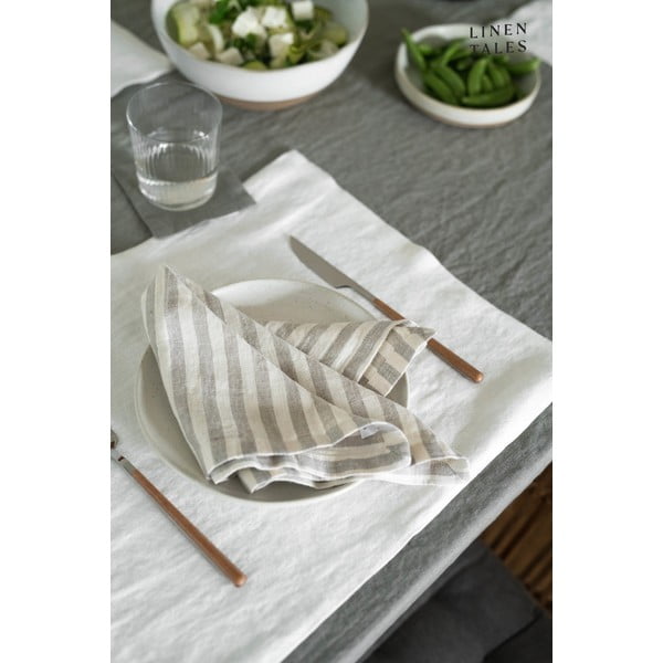 Prosop de vase din in 45x65 cm Natural White Stripes – Linen Tales-image-1