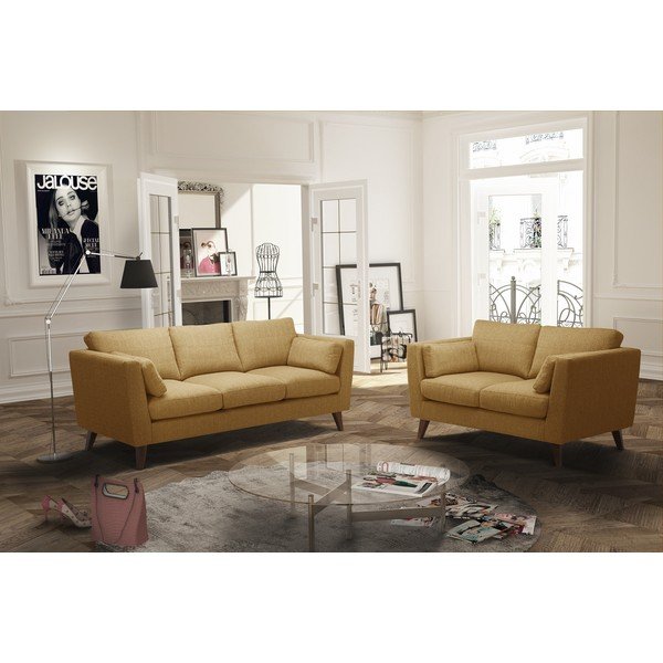 Canapea Jalouse Maison Elisa, 207 cm, galben-image-1