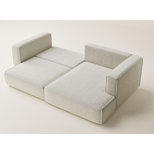 Colțar crem extensibil/cu spațiu de depozitare cu tapițerie din chenille (cu colț pe partea dreaptă/cu șezlong) Velto – Maison de Rêve-image-3