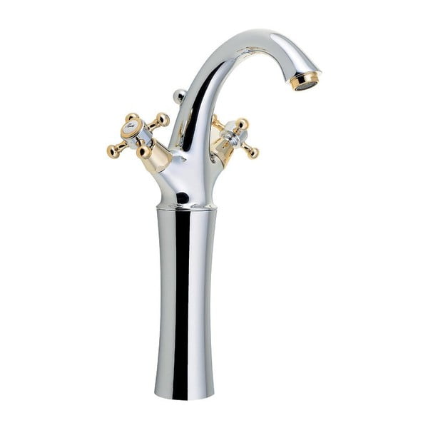 Baterie argintiu-lucioasă/aurie pentru chiuvetă înaltă Antea – Sapho