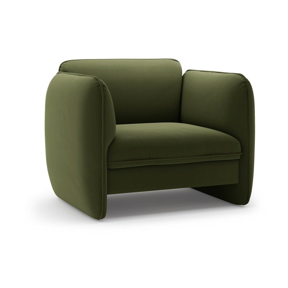 Fotoliu verde cu tapiÈu009Berie din catifea Georgia âu0080Micadoni