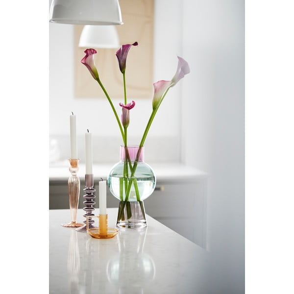 Sfeșnic din sticlă Bahne & CO, roz-image-1