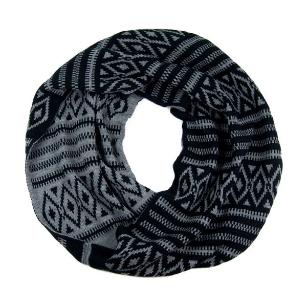 Fular circular unisex Art of Polo Tessa, negru-gri