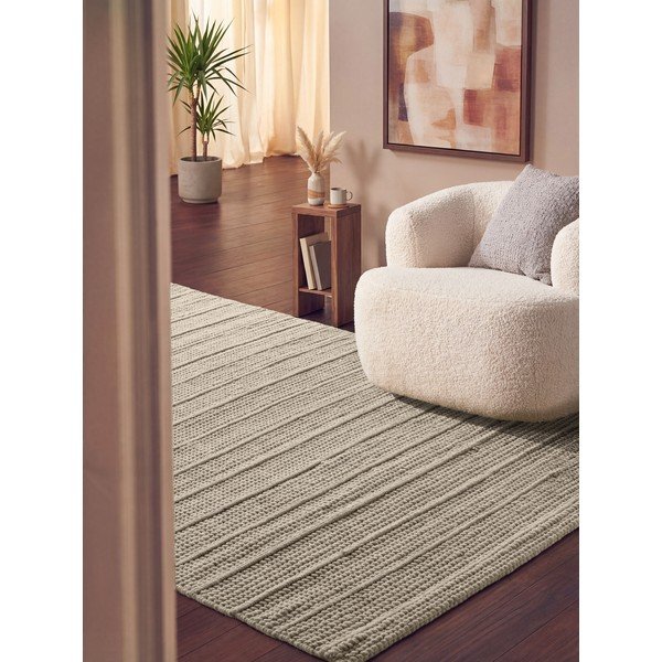 Covor crem țesut manual din lână 80x150 cm Camden Parker – Ted Baker-image-1