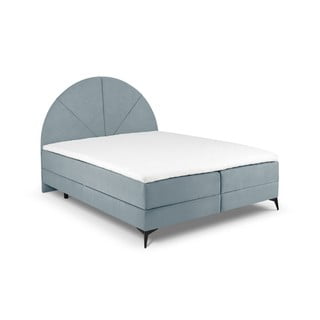 Pat boxspring 180x200 cm albastru deschis cu spațiu de depozitare Sunset – Cosmopolitan Design