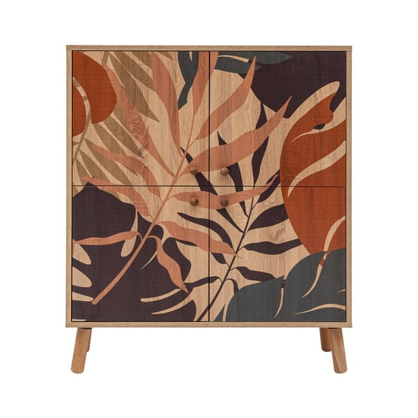 Dulap în culoare naturală cu aspect de lemn de stejar 95x111 cm Multilux – Kalune Design