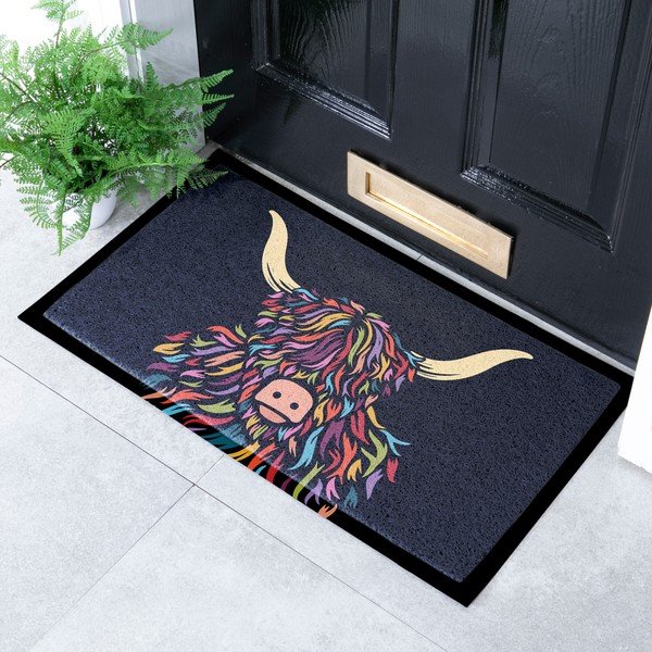 Covoraș de intrare din PVC 40x70 cm Highland Cow – Artsy Doormats-image-1