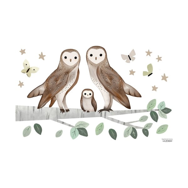 Folie cu stickere 64x40 cm Owls Family – Lilipinso