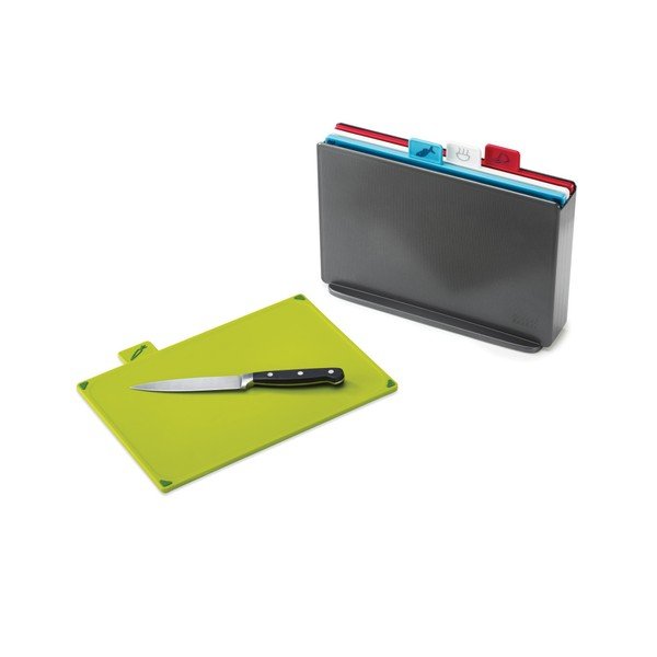Set suport cu 4 tocătoare Joseph Joseph Index, 30,5 x 23,3 cm, gri închis-image-1