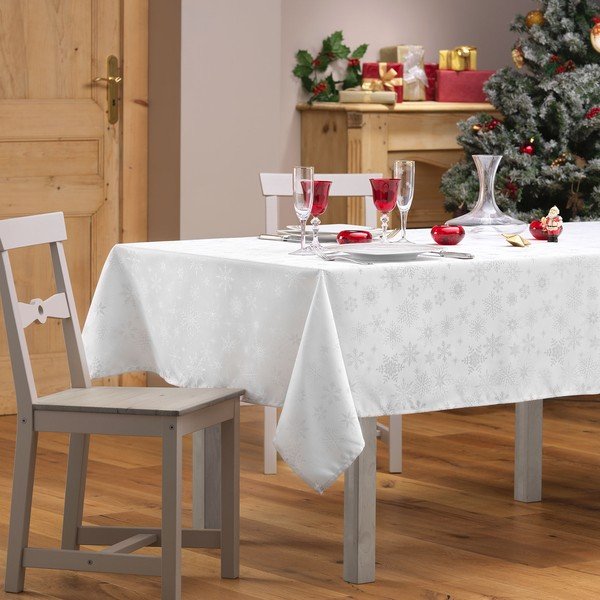 Față de masă din jacquard 140x300 cm  cu model de Crăciun Flocons – douceur d'intérieur-image-2
