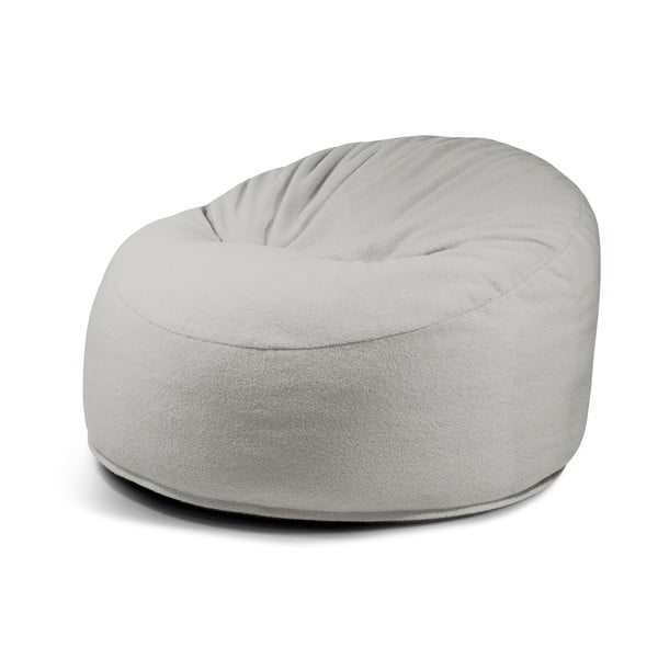 Fotoliu bean bag gri deschis cu tapițerie din țesătură bouclé Om 110 – SLOWDOWN
