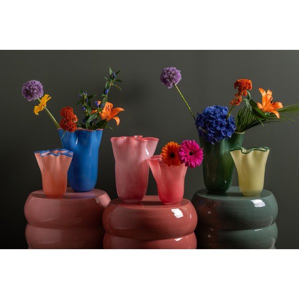 Vază verde din sticlă lucrată manual (înălțime 31,5 cm) Ruffles – PT LIVING-image-1