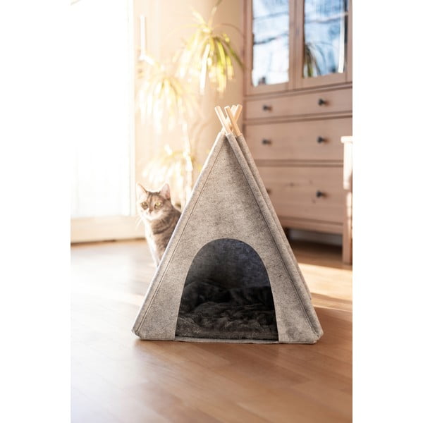 Cort tip teepee pentru animale de companie Wenko, gri deschis-image-2