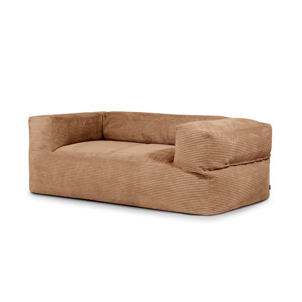Fotoliu bean bag maro cu tapițerie din catifea reiată Sofa MooG – SLOWDOWN
