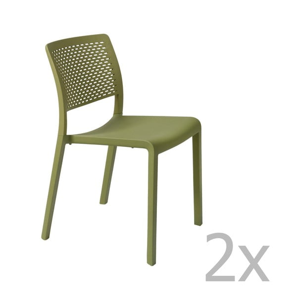 Set 2 scaune de grădină Resol Trama Simple, verde