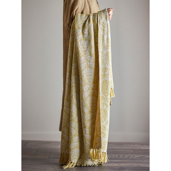 Pătură galbenă din amestec de bumbac 130x155 cm Pratello – Bloomingville-image-4